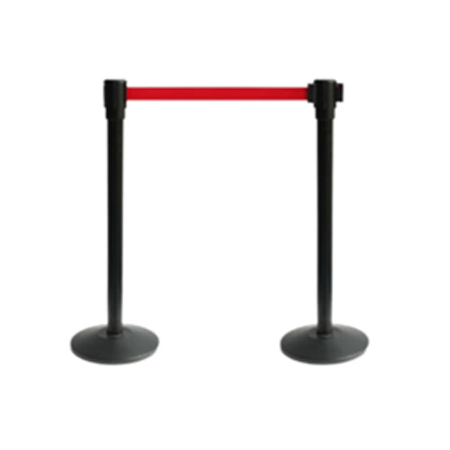 Bollard with retractable 2.5 metre belt