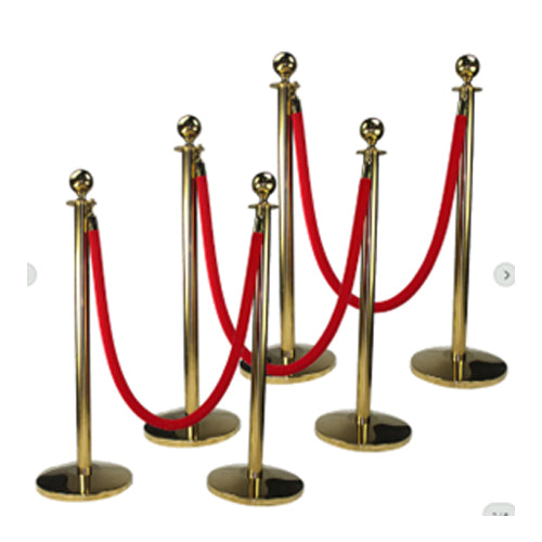 Traditional Post with ball top for rope barrier