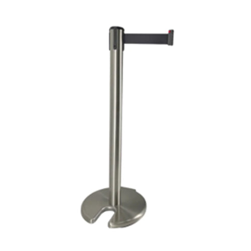 Bollard with roller banner