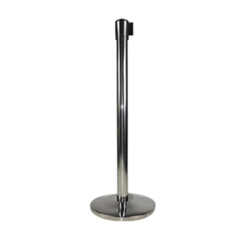 Bollard with retractable 2.5 metre belt