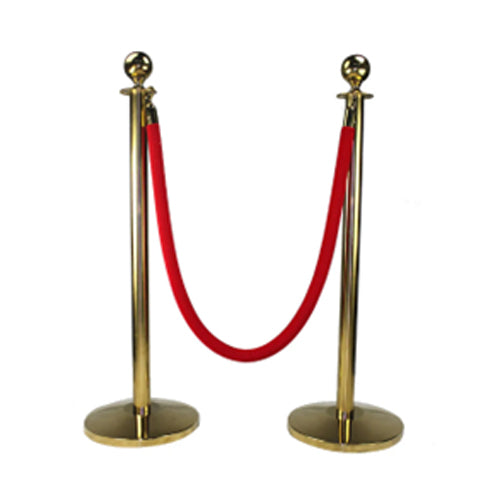 Traditional Post with ball top for rope barrier