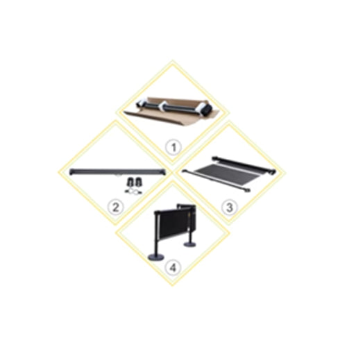 Bollard with roller banner